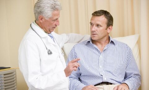 A man with prostatitis in a consultation with a urologist. 